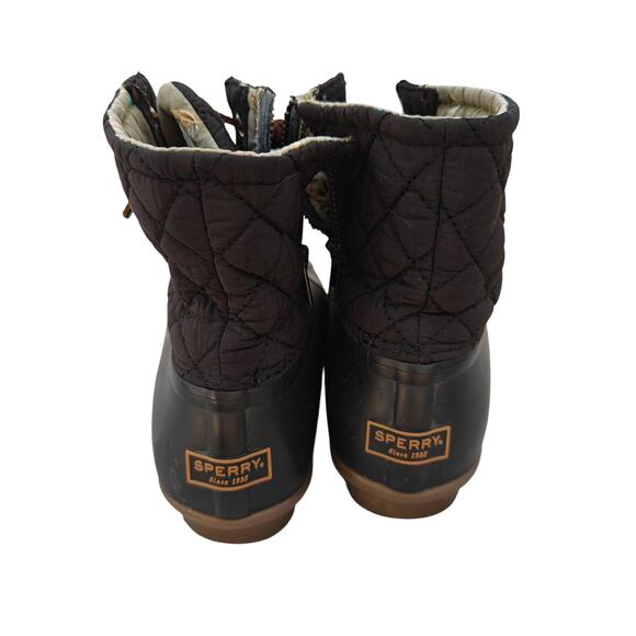 Sperry Saltwater Quilted Duck Boots – Black, Waterproof, Lace & Zip Size 8.5 - Picture 3 of 5
